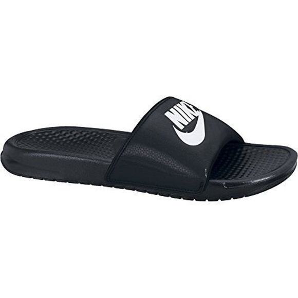 NWT Nike Men's Benassi JDI Slides Athletic Sandal, Black/White Noir/Blanc, 15 - Picture 1 of 1